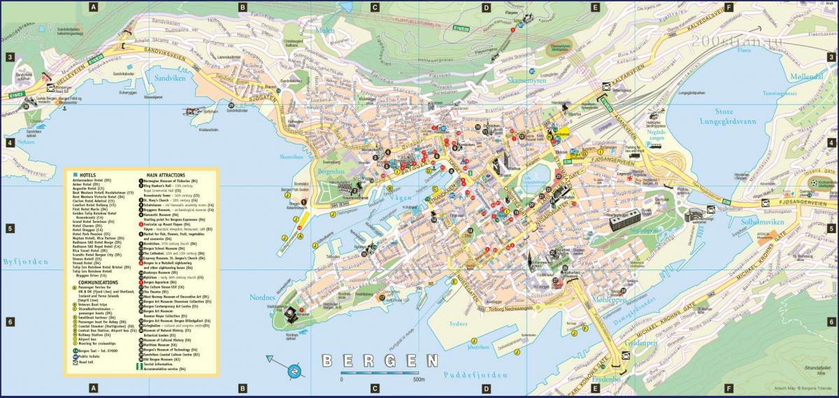 bergen Norvegia city arată hartă