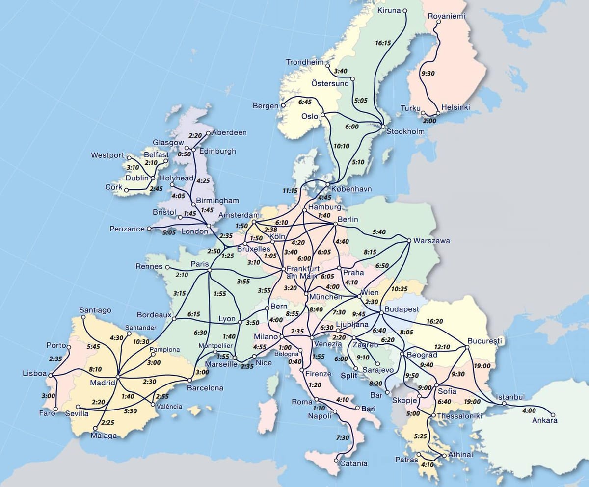 Harta eurail Norvegia