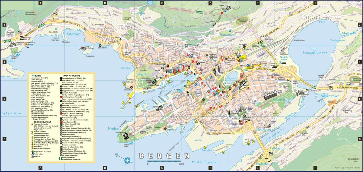 harta strada din bergen, Norvegia