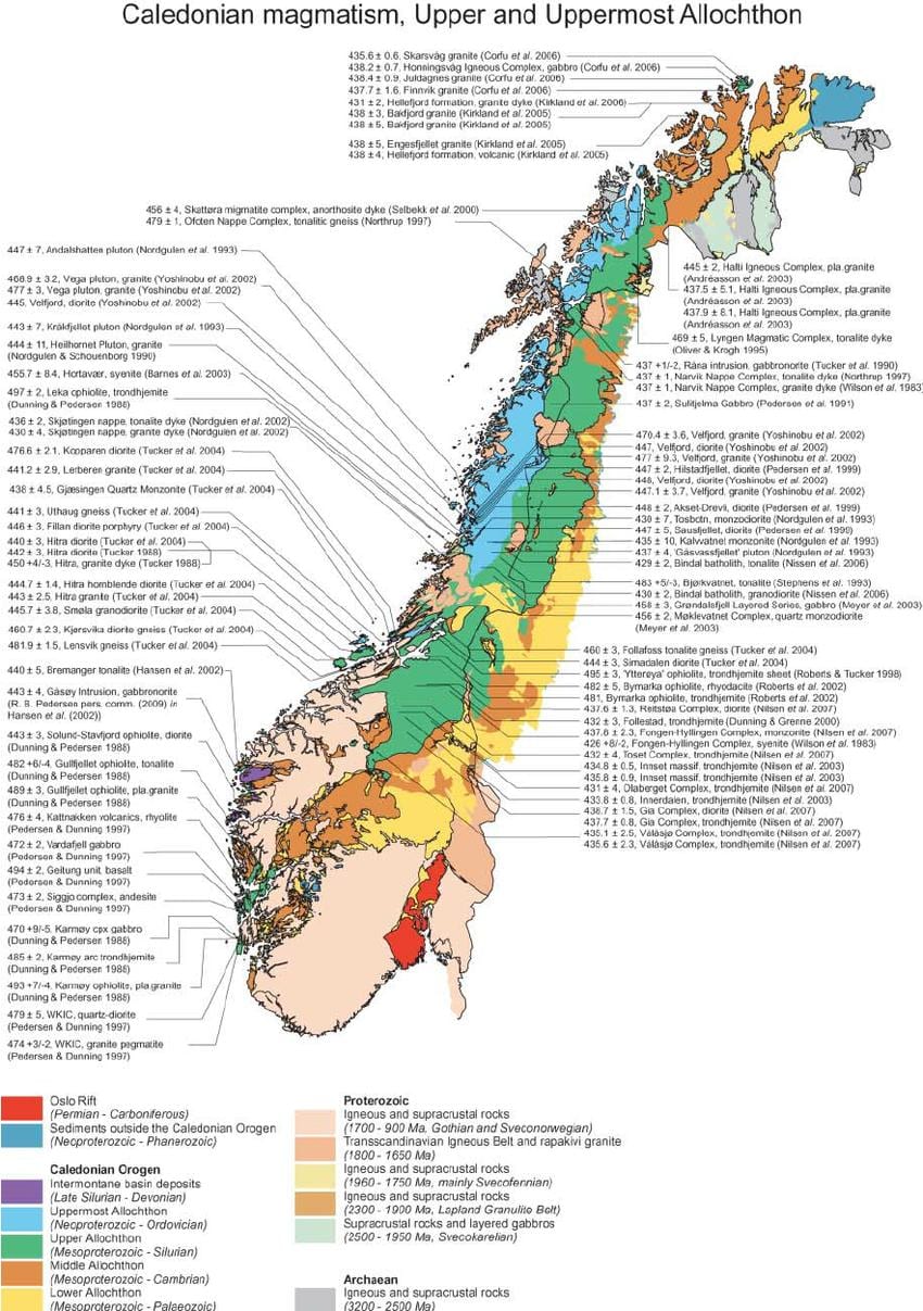 Harta geologică Norvegia