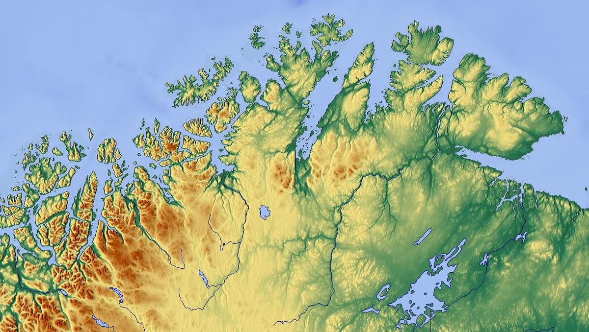 Norvegia de nord hartă