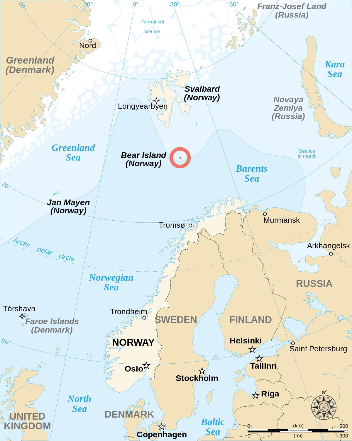 Harta Norvegia, insulele 