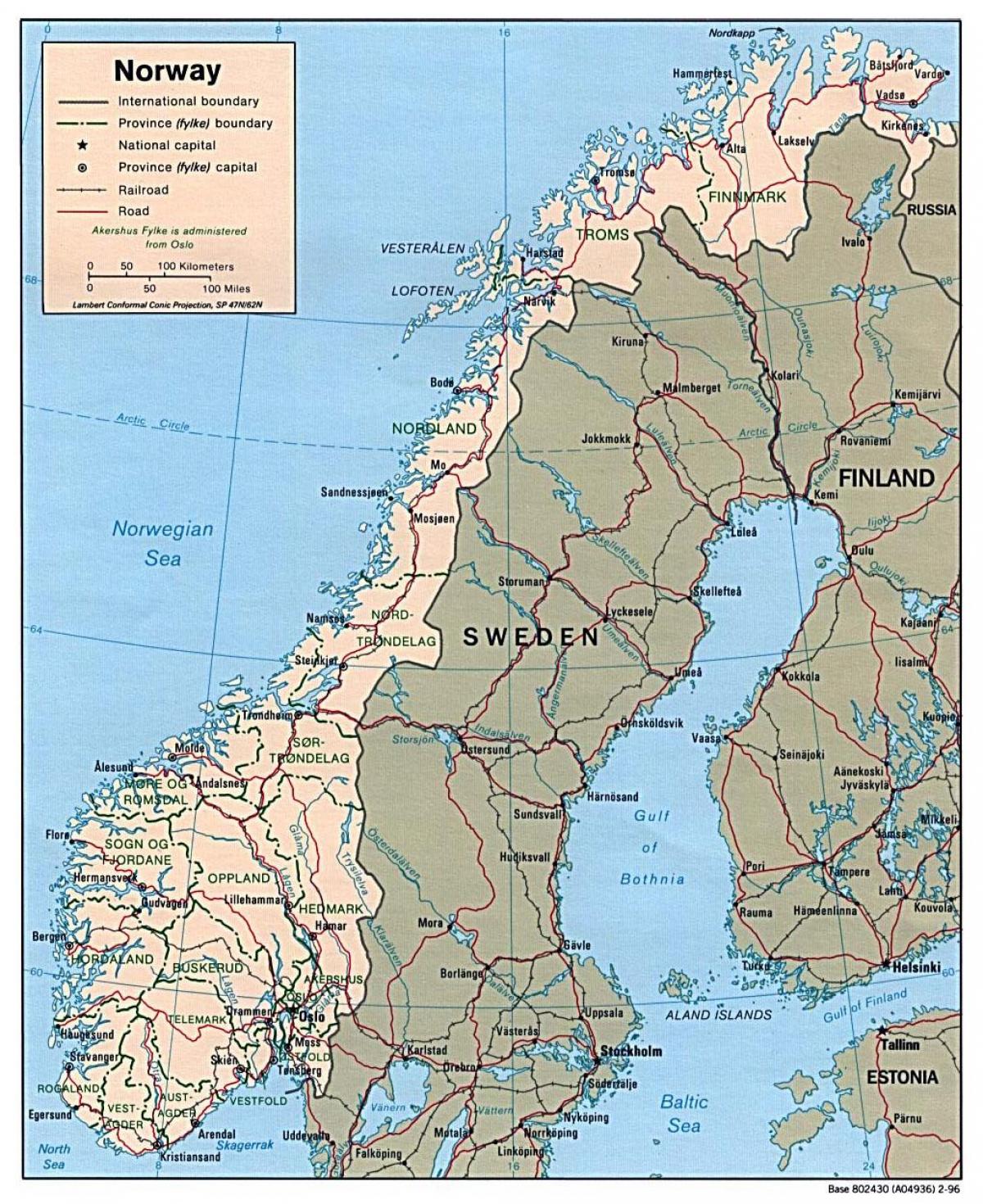 harta de conducere din Norvegia