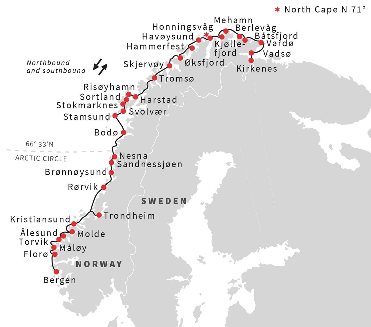 Harta Norvegia feribot