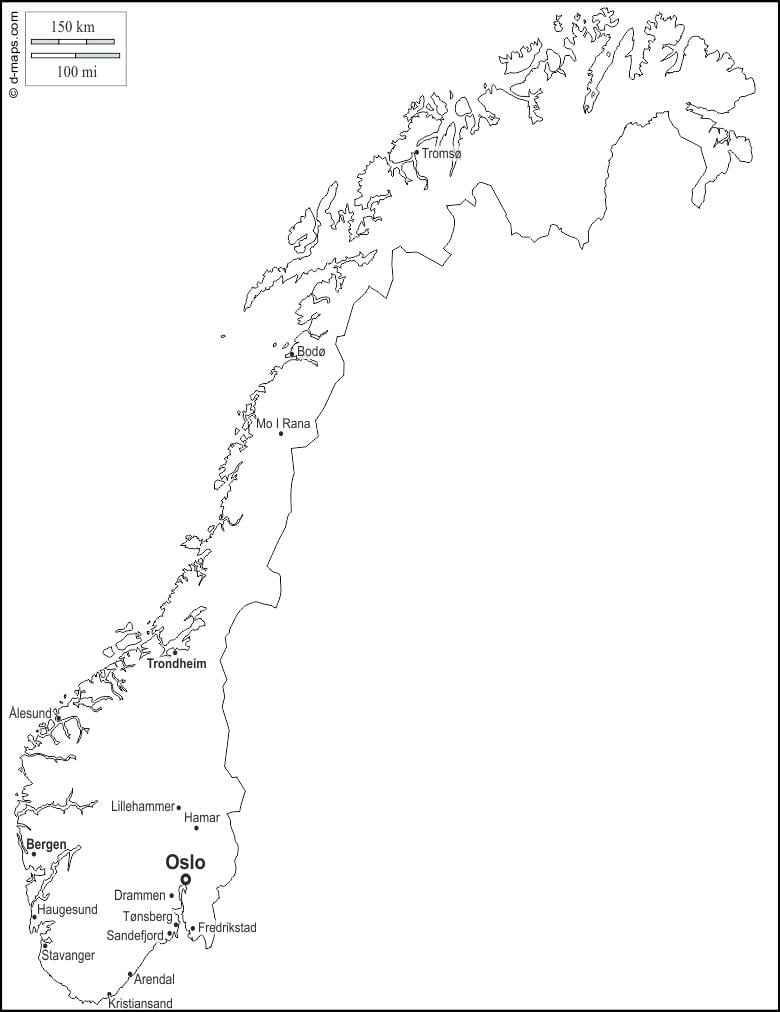 Harta de contur Norvegia