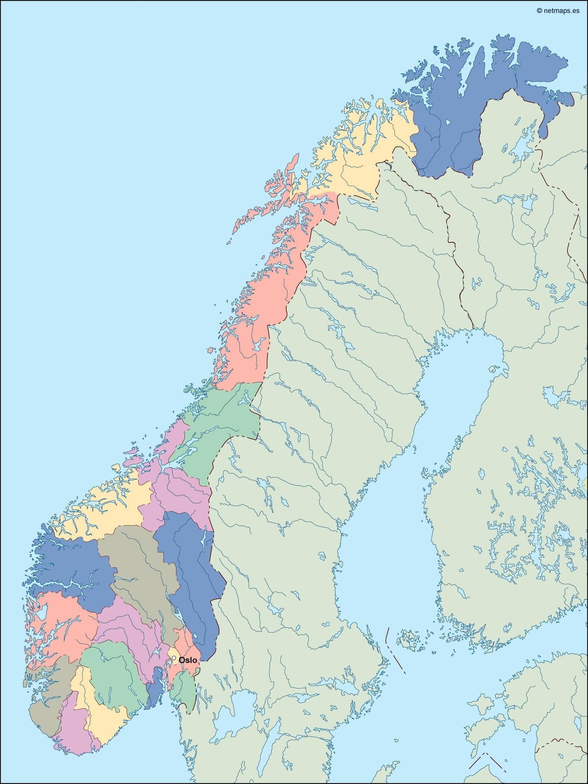 Harta Norvegia vector