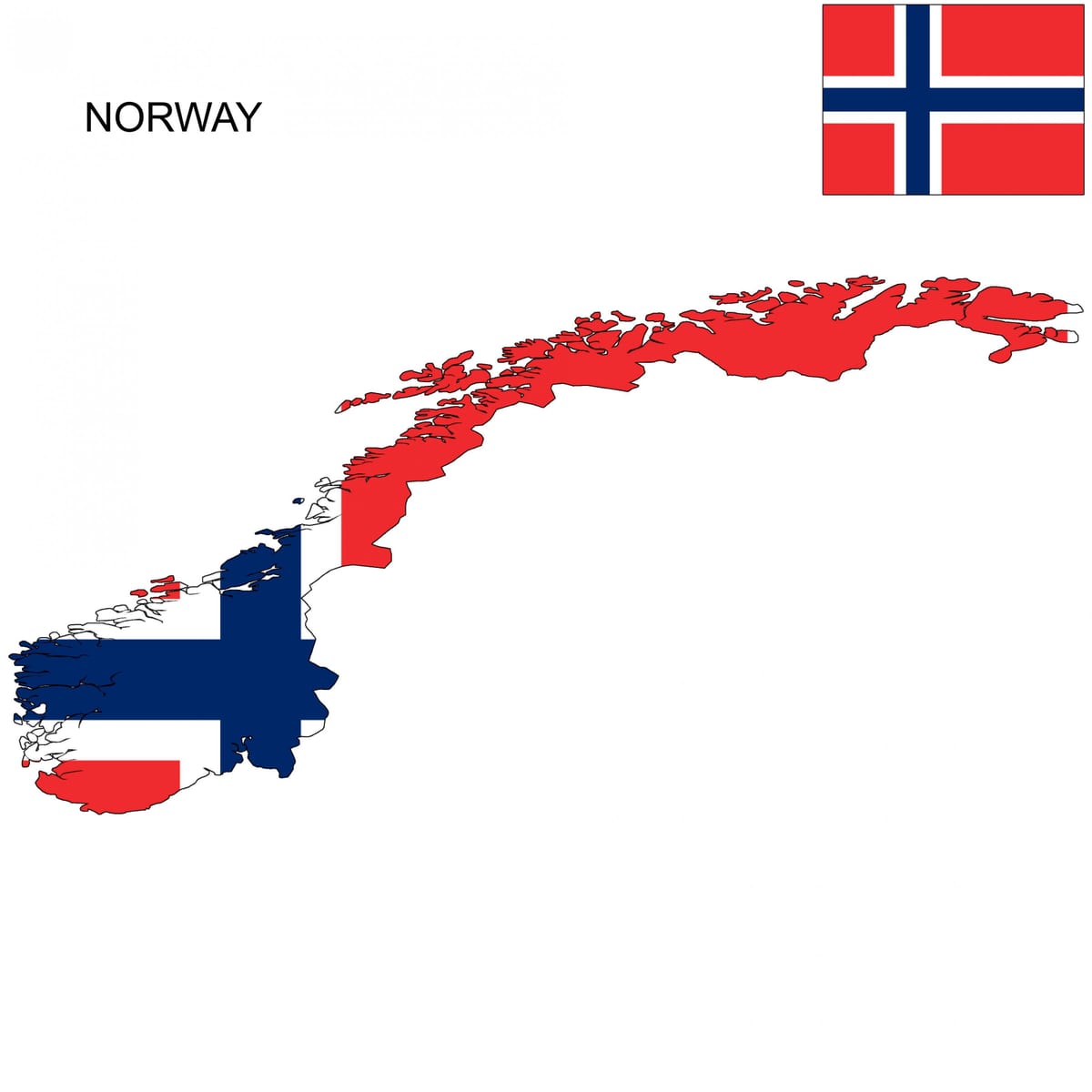 Norvegia harta flag