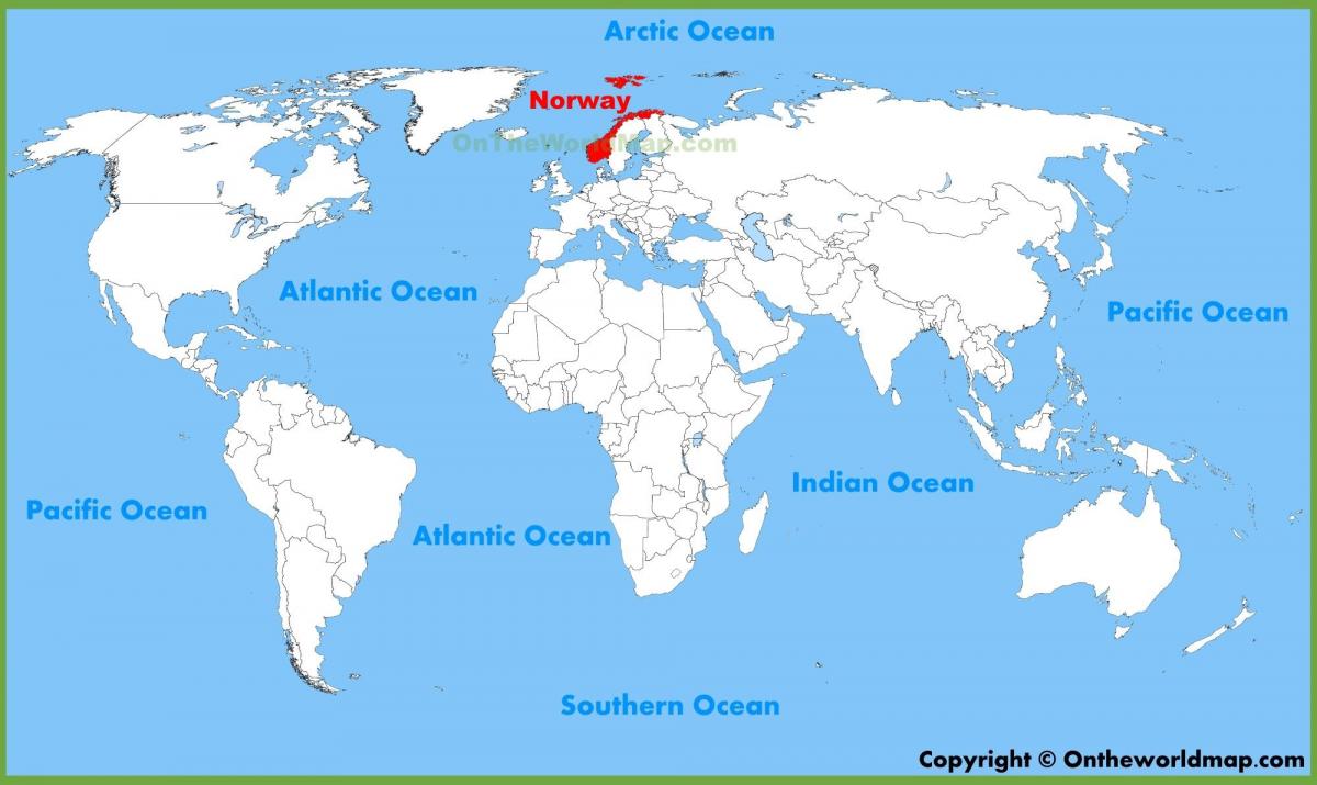 hartă a lumii care arată Norvegia