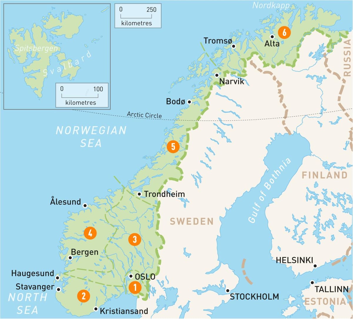 Harta Norvegia regiuni
