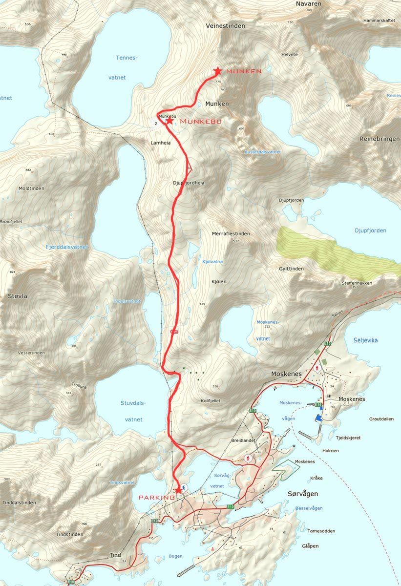 Harta Norvegia trasee montane