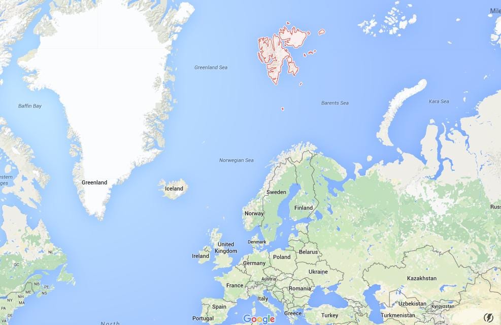 spitsbergen, Norvegia hartă