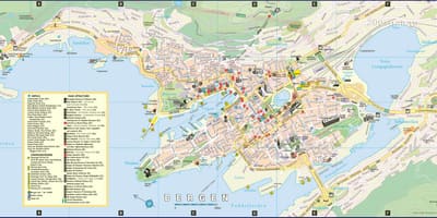 Bergen Norvegia city arată hartă