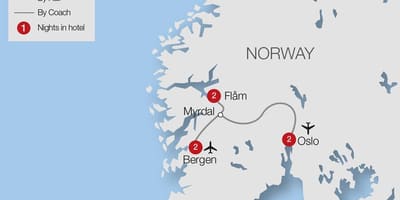 Harta flam railway Norvegia