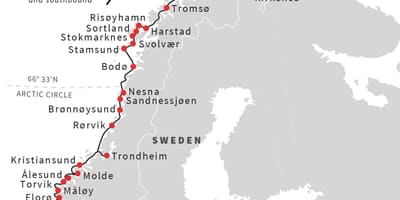 Harta Norvegia feribot