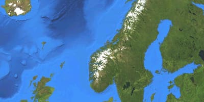 Harta Norvegiei prin satelit