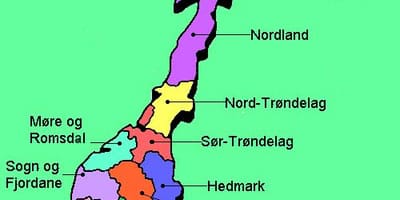 Harta Norvegia naționale de trasee turistice 