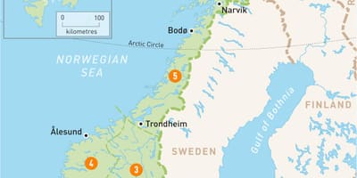 Harta Norvegia regiuni