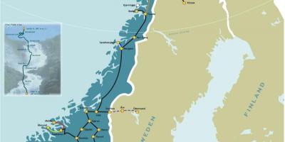 Norvegia feroviar hartă
