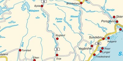 Harta de sud, Norvegia